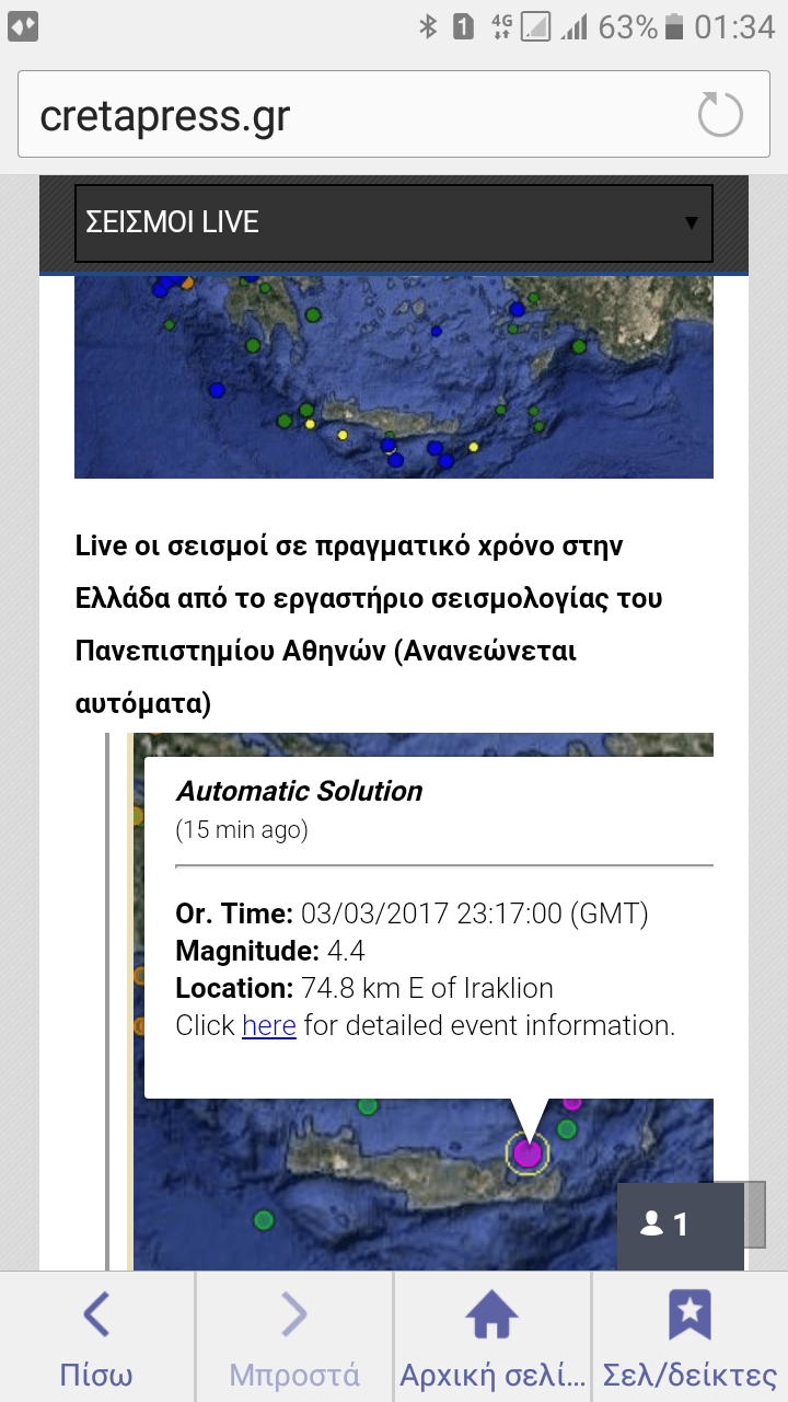 Εχιαρχίντησε και πάλι η Κρήτη με άλλο ένα σεισμό