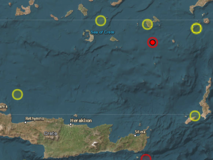 Σεισμική δόνηση έγινε αισθητή και στην Κρήτη