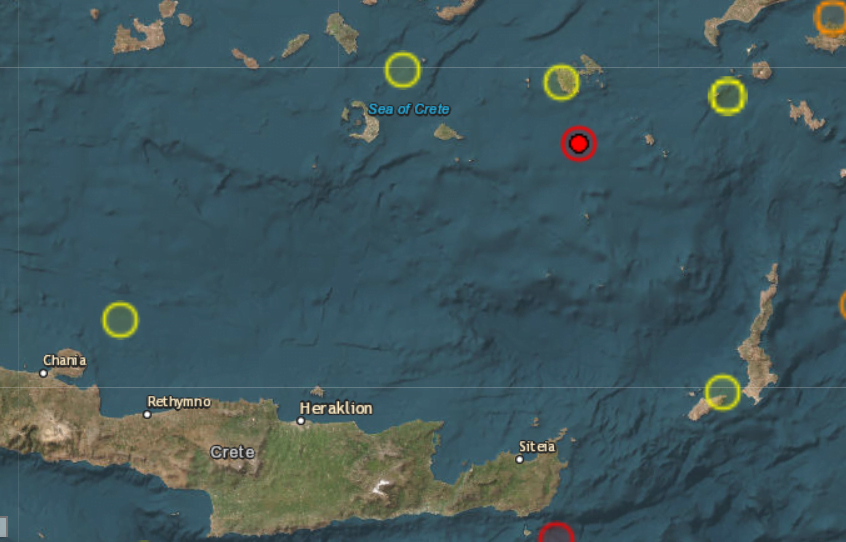 Σεισμική δόνηση έγινε αισθητή και στην Κρήτη